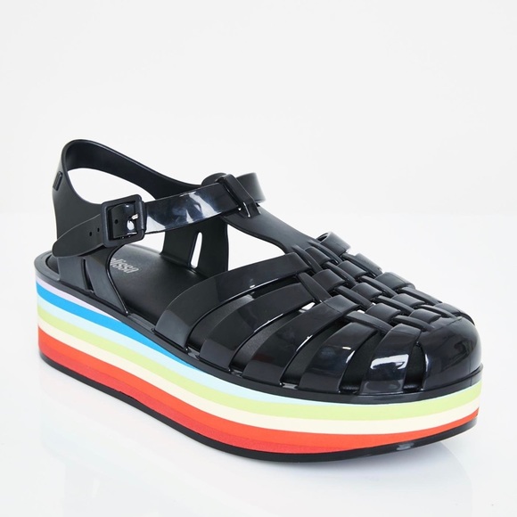Melissa Shoes Melissa Black Platform Jelly Sandals Dolls Kill 8